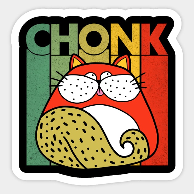 Chonk Cat Retro Style Fat Cat Vintage Sticker by The WYLD Tribe
